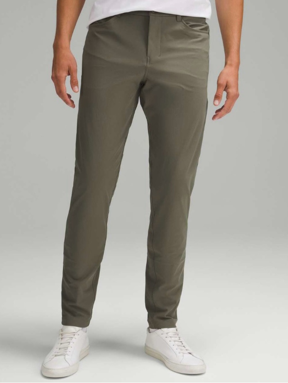 Lululemon ABC Slim Fit Warpstreme Mens Pant Khaki Green Casual Trouser W 30” L29